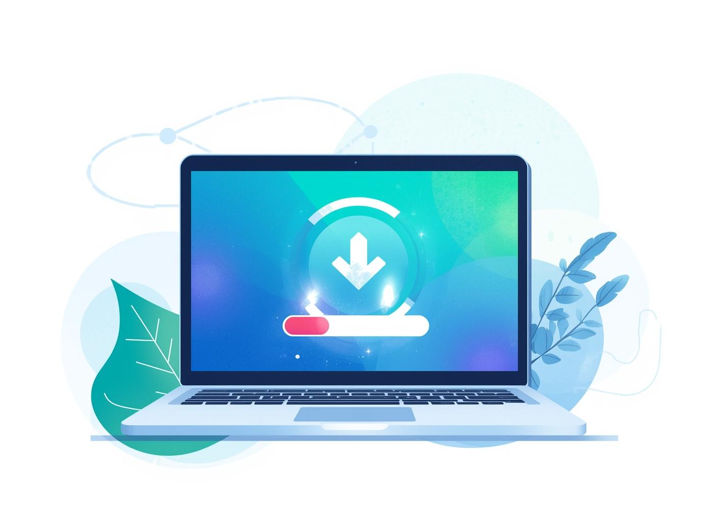 Mac にOffice をダウンロードしているイメージ画像