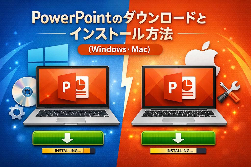 PowerPoint ダウンロードとインストール（Windows : Mac）